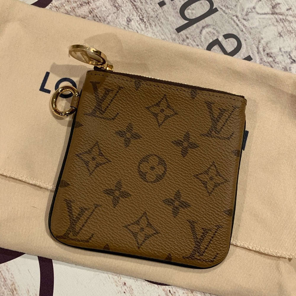 Authentic LV square pouch in reverse monogram